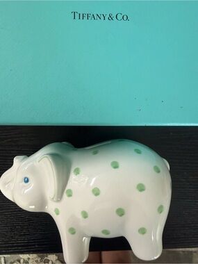 Tiffany & Co. Polka Dot Elephant Figurine in Robin's Egg & Light Green